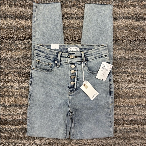 Good American Good Legs High Rise Raw Hem Skinny Jeans Sz 2/26 NWT | Skinny NEW- - Picture 2 of 13